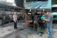Kebakaran terjadi di perusahaan body repair bus PT. AAI di Kawasan Industri Bogorindo. (Dok. Polres Bogor).
