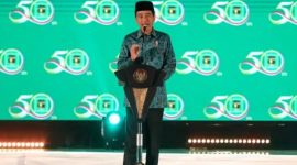 Presiden Joko Widodo (Jokowi) dalam acara puncak acara Hari Lahir (Harlah) Ke-50 PPP di Indonesia Convention Exhibition BSD, Tangerang, Banten. (Instagram.com/@dpp.ppp)