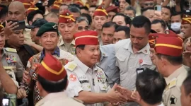 Menteri Pertahanan Prabowo Subianto menghadiri acara Reuni Akbar dan Halal Bihalal Persatuan Purnawirawan Indonesia Raya (PPIR) TNI-Polri. (Dok. Tim Media Prabowo Subianto)
