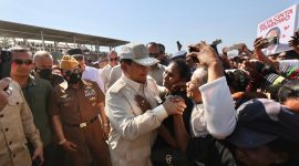 Ketua Umum Partai Gerindra Prabowo Subianto menghadiri acara Deklarasi Masyarakat Perbatasan mendukung Prabowo Subianto Presiden RI 2024. (Dok. Tim Media Prabowo Subianto)  