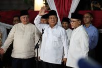 Prabowo Subianto saat konferensi pers di Kertanegara IV Setelah resmi diumumkan Komisi Pemilihan Umum (KPU) sebagai presiden RI terpilih, (Dok. Tim Media Prabowo Subianto)  