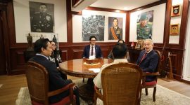 Menteri Pertahanan Prabowo Subianto menerima kunjungan Tony Blair, di Kementerian Pertahanan. (Dok. Tim Media Prabowo)
