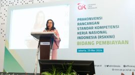 Otoritas Jasa Keuangan (OJK) menggelar Prakonvensi Rancangan Standar Kompetensi Kerja Nasional Indonesia (RSKKNI) bidang Pembiayaan di Hotel Le Méridien,  Jakarta (29/5/24).