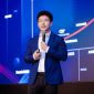 Arthur Wang, Vice President of Huawei's Data Communication Product Line, delivering a speech