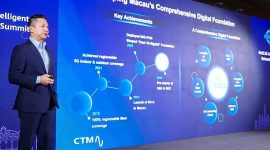 Hudson Lou, Head of Network Services and Development at CTM, delivering a keynote speech